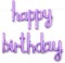 Happy Birthday Balloon – 18” Purple Mylar Cursive Foil Letter Banner, Elegant Party Decorations for Men & Women (Purple)